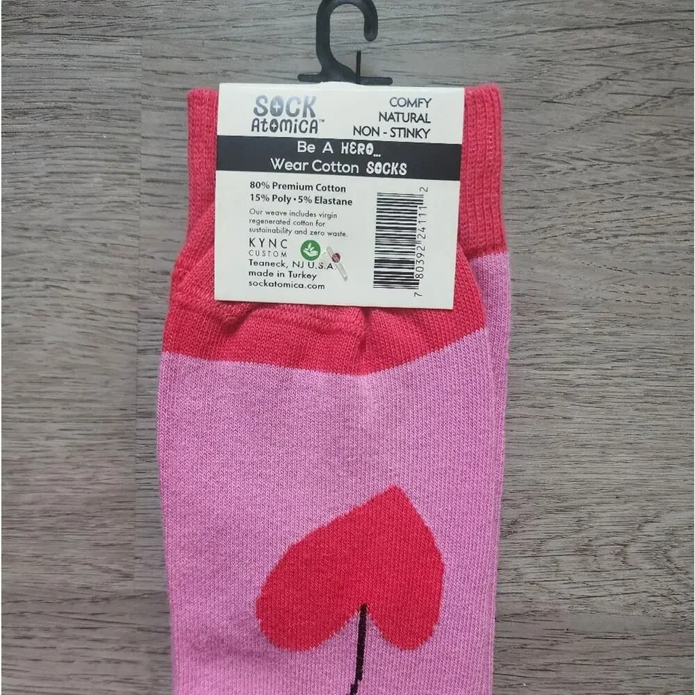 NWT Sock Atomica Women's 'We Make a Perfect Pair' Graphic Crew Socks
